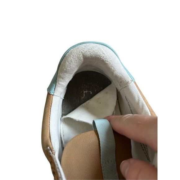 Madewell Kickoff Trainer Sneakers Spot Dot Calf Hair and Nubuck size 9.5 Tan Blu - Picture 7 of 10